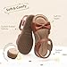 DREAM PAIRS Girls Sandals Fashion Bow Summer Shoes for Toddler/Little Kid,Size 7 Toddler,Brown,KSD213
