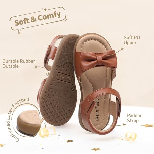 Image of DREAM PAIRS Girls Sandals Fashion Bow Summer Shoes for Toddler /Little Kid