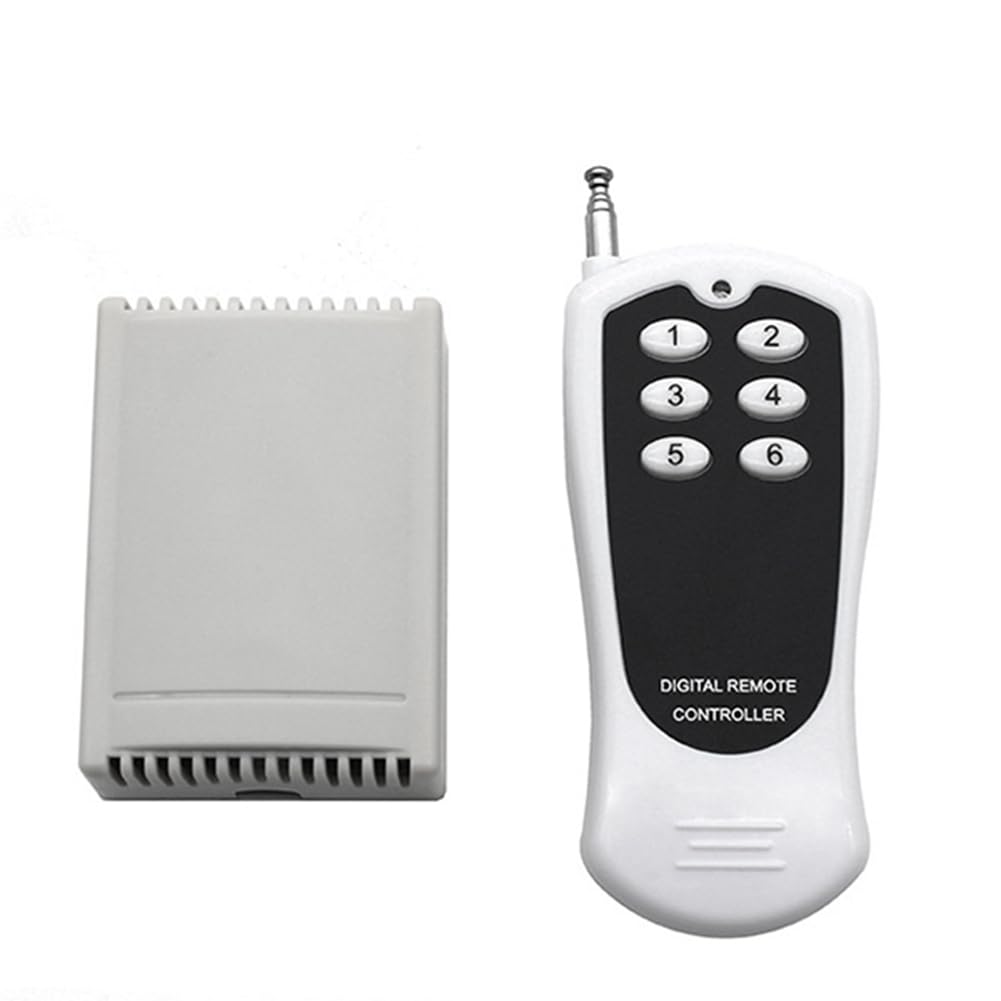 Jnchdghwa White 6 Channel Remote Control Relay Module Dc 12V 6Ch Wireless Switch Receiver Including 6 Button Transmitter