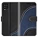 BoxTii Hülle für Galaxy M32, PU Leder Handyhülle für Samsung Galaxy M32, Ledertasche Klapphülle Schutzhülle mit Kartenfächer und Magnetverschluss, Schwarz