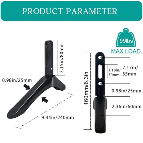 Support universel LCD 20-50 mm PURYN lot de 2 pieds noirs pour écran - 7