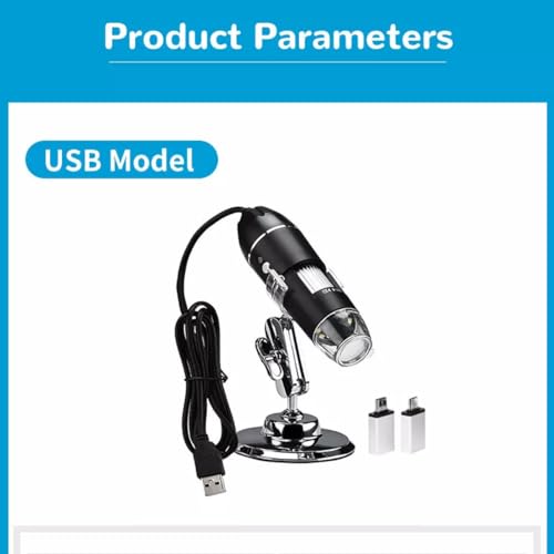 Image of Tobo Digital 50X to 1000X Magnification, USB Microscope with 8 LED HD 1080P 2MP Camera, Handheld Microscope Endoscope Magnifier- TD-585IM.