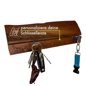 Myduct Elsbeere Schlüsselleiste mit Gravur und Magneten