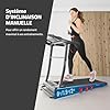 FITFIU Fitness Tapis de Course Pliable, 1500W, 14km/h, Inclinaison Manuelle, Surface 40x110cm, 12 programmes, écran LCD, capteur de pulsations, roulettes de Transport