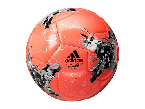 adidas Performance Confederations Cup Glider Soccer Ball, Solar Red/Silver Metallic/Black, Size 4