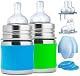 Pura Trinkflasche Babyflasche aus Edelstahl mit Silikondüsen