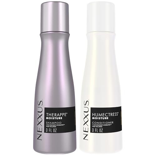 Nexxus Therappe Shampoo and Humectress Conditioner, Travel-Size – Ultimate Moisture for Dry Hair with Elastin Protein and Green Caviar, 3 Oz Ea