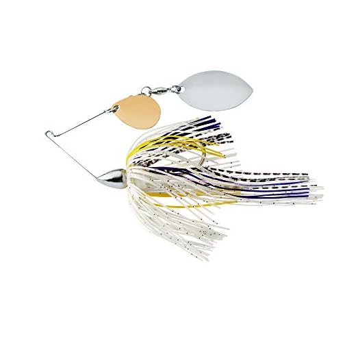 War Eagle Custom Lures Nickel Frame Finesse Colorado/Turtleback Spinnerbait Sexy Purple Shad Skirt 5/16 oz.