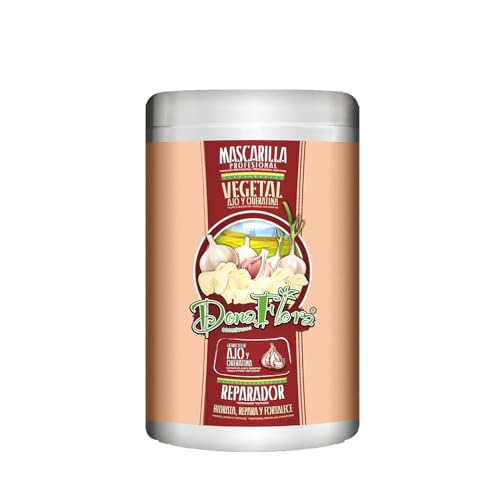 Dona Flora - Mascarilla Reparadora de Ajo y Keratina | Nutrición y Fortalecimiento | Hidratación Profunda | Cabello Dañado y Quebradizo - 1 kg