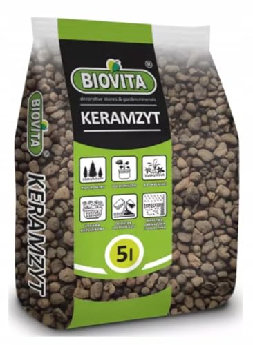 BIOVITA Argilla espansa, granulato di argilla per drenaggio 8-16 mm - argilla espansa granulata per piante d'appartamento 5L
