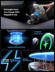 LISEN 15W MagSafe Car Mount Charger, Magnetic Phone Holders for Your Car — photo 5 of 6