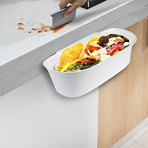 LUONT Hanging Kitchen Waste Bin  for Kitchen Cabinet Door Small Garbage Bin Holder Trash Container for Food Scraps and Compost from Counter Garbage Bin Holder for Bathroom Bedroom Home Car Camping
