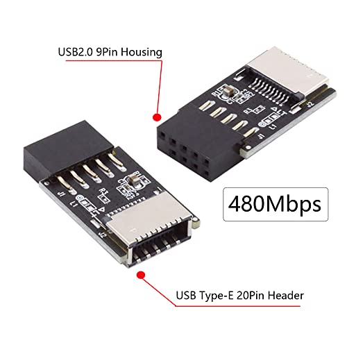 NFHK USB 3.1 Front Panel Socket Key-A Type-E to USB 2.0 9Pin 10Pin Mainboard Header Male Extension Adapter - Image 2
