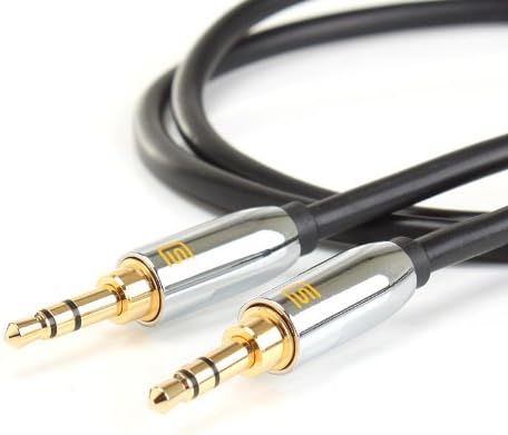 DATASTREAM AUX Cable 3.5mm Audio Line in/Out for Car Auto Stereo Sound 6 ft Long, 24k Gold Plated Connections, and Durable Cord Construction