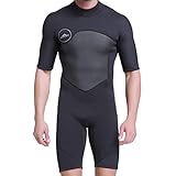 Herren Neoprenanzug, Ultra Stretch Neoprenanzug Männer Neopren Verdicken Männer Tauchanzug Kurzarm Ganzkörper Badeanzug Schnelltisch Tauchanzug Mit Reißverschluss Schwarz Für Speerfishing Schnorcheln