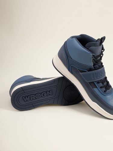 Image of WROGN Men's Microfibre High-top Lace-up Sneakers