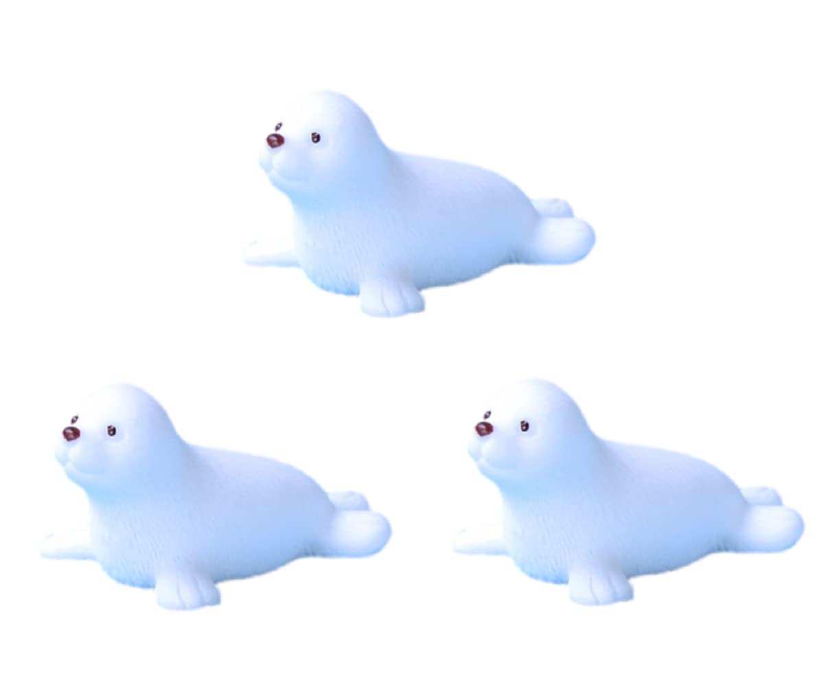Cute Miniature White Seal - 3 Pcs Set