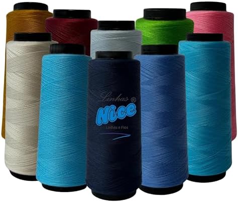 Kit 10 Linha 120 Cone 2000 Mil Jardas Para Maquina Costura Reta -...