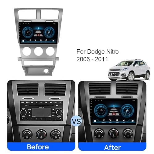 Radio coche 2 DIN con pantalla HD y cámara trasera para Dodge Nitro 2