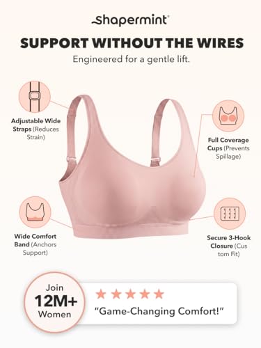 Image of SHAPERMINT Wireless Bras for Women No Underwire - Small to Plus Size Bralettes with Support and Natural Lift