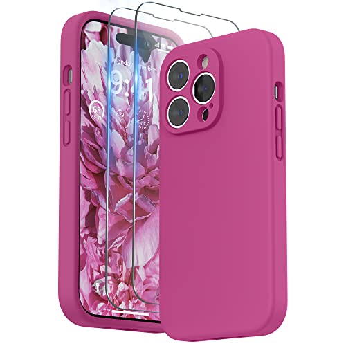 SURPHY Hülle Kompatibel mit iPhone 14 Pro Max Hülle Silikon mit Displayschutzfolie, iPhone 14 Pro Max Case Silikon mit Kameraschutz, Handyhülle iPhone 14 Pro Max Schutzhülle 6,7 Zoll 2022