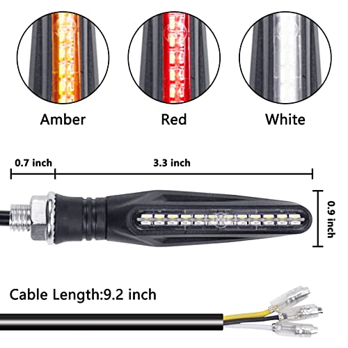 Motorcycle Turn Signal Lights, 4Pcs Front Rear Indicator Lights Led Brake Daytime Running Light For Universal Motorbike Scooter Quad Cruiser Har-Ley Kawasaki Yamaha Suzuki Off Road #TOP1