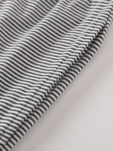 Image of Latuza Women's Petite Cotton Pajama Set Striped Button Down Pjs