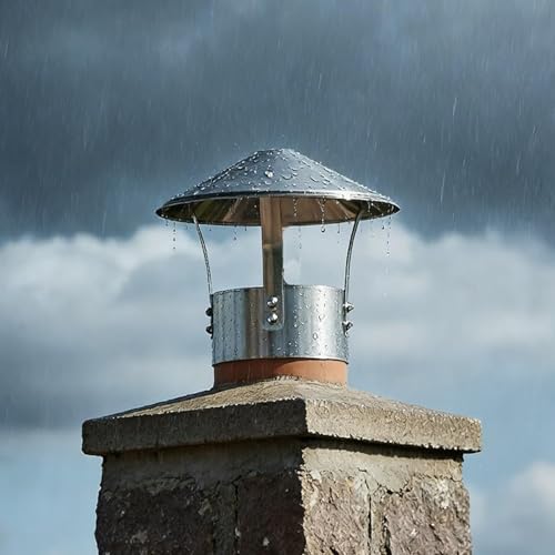 Chimney Cowl, 304 Stainless Steel Chimney Flue Cowl Pipe Rain Cap Pot Cover for Wood Burner Gas Fire Smoker Wood Stove Inside and Outside, 75mm-315mm Adjustable(200 mm/7.9 in)