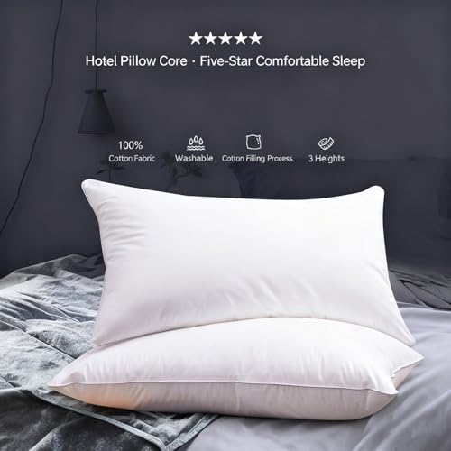 CCXXYGWJ Almohada antironquidos, Almohada ortopédica para Dormir con Soporte Cervical para Personas Que Duermen de Lado y Boca Arriba, Almohadas con Rebote para la Espalda, Paquete de 2