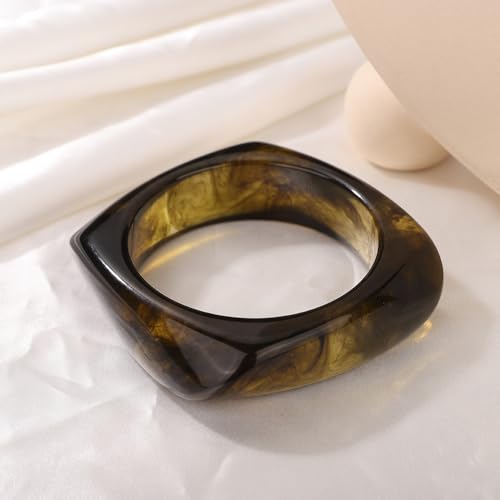 Image of JWICOS Resin Bangle Bracelet for Women Acrylic Cute Chunky Bracelet for Women Exaggerated Irregular Acrylic Resin Wristband Bracelet Bangle
