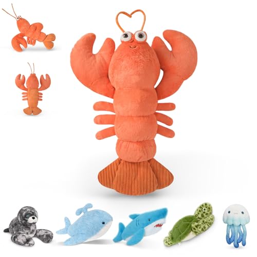 Image of Niuniu Daddy 20 inch 3.3 Pound Weighted Stuffed Animals Lobster for Kids Adults, Lobster Weighted Plushies Toy, Cute Body Pillow for Sleeping, Ocean Series Huggable Gift for Everyday Comfort