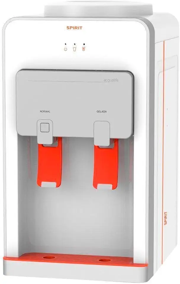 Bebedouro de Mesa para Garrafão Spirit Eletrônico Branco e Laranja Sbg1 110v