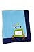 NoJo Baby Bots Coral Fleece with Solid Velboa Border Blanket