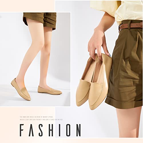 Image of FINIWOR Loafers for Women Flats Shoes Women Pointed Toe Dress Shoes Comfortable Memory Foam Penny Loafers Slip On Shoes