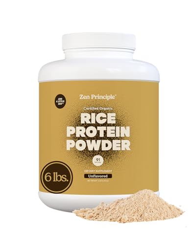 Zen Principle Organic Brown Rice Protein 6 LB. USDA Certified Organic. Unflavored. Non-GMO. Vegan.
