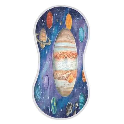 J JOYSAY Planet Starfield Blue Baby Burp Cloths for Boys Girls Large 22''x11'' Cotton 4 Layer Large Burp Cloths for Drool Unisex one sizex1