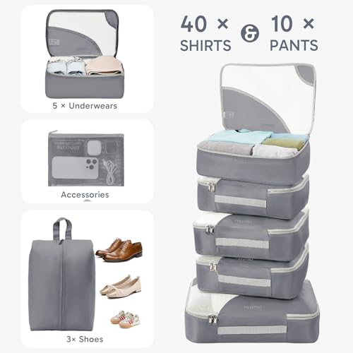 Image of OlarHike 10 Set Packing Cubes for Travel,Gifts for Women Mom,Anti-Tearing Suitcase Organizer,with Over 1000 pcs Mesh Holes,Vacation Essentials & Accessories for Cruise Ship