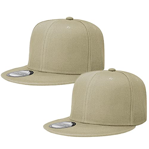 Image of Classic Snapback Hat Cap Hip Hop Style Flat Bill Blank Solid Color Adjustable Size