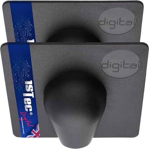 1STec 2 placas externas negras para ladrillos de taladro, protección contra daños y condiciones meteorológicas para cables, mangueras, agujeros ordenados, se adapta a alarmas de TV coaxial/cable