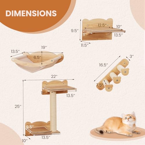 Mueble de pared para gatos PETSITE 4 piezas miniatura 4
