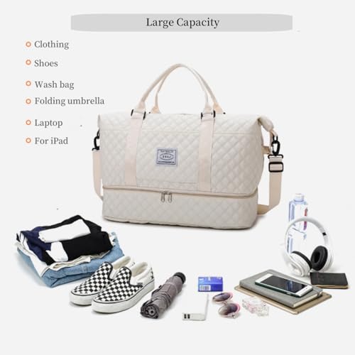 Travel Duffel Bags Weekender Bags for Women with Toiletry Pocket and Shoe Compartment,Wet Pocket,Carry On Overnight Bag for Women Travel,Gym,Weekend.Hospital Bag for Labor and Delivery (Blue)3