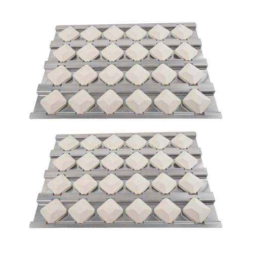 BBQ Future Grill Replacement Parts for Alfresco Gas Grill Ceramic Briquettes Tray for Alfresco ALX2-30 ALX2-42 ALX2-56 Series Gas Grills Heat Plate with 24pcs Ceramic Briquettes 2 Pack