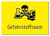Gefahrstoffraum – Aufkleber A4: 297x210mm – Mit Grafik und Text