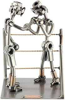 Steelman24 I Nuts and bolts sculpture Boxing With Personal Engraving I Handmade ornaments I I Metal figurine