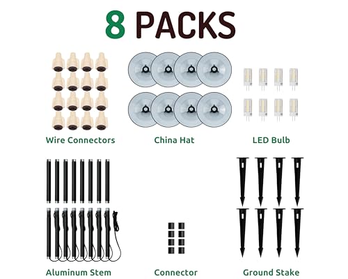 Lumina Lighting® 3W Landscape Lighting 12V Landscape Lights Low Voltage Landscape Path Lights Warm White Waterproof Outdoor Replaceable G4 LED Bulb for Garden Pathway Lawn Yard (Black, 8-Pack) by Lumina Lighting - Used condition - Image 4