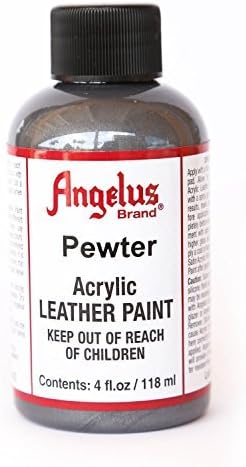 JWONG Angelus Pewter Acrylic Leather Paint 4 FL OZ