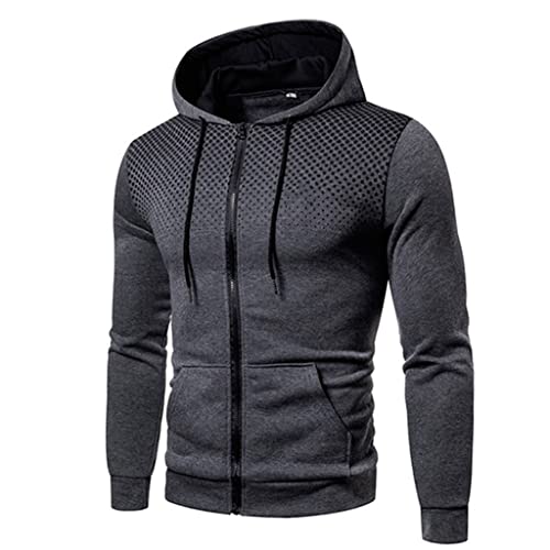 DYXYH Vestes for hommes Mode Capuche à capuche Mens Hommes Vêtements Casual Zipper Sweatshirts Male Suites Jogging Impression (Color : A, Size : 3X-Lcode) Cover