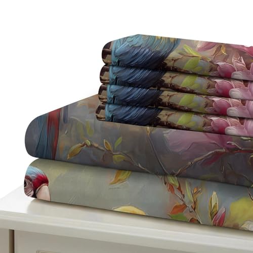 Parure de lit mandala 260x220 cm avec housse de couette microfibre et fermeture éclair