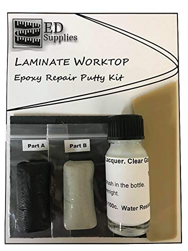 Ed Supplies Black Laminate Worktop Epoxy Repair Putty Kit - Repairs Chips, Deep Cracks & Defects. (Black)