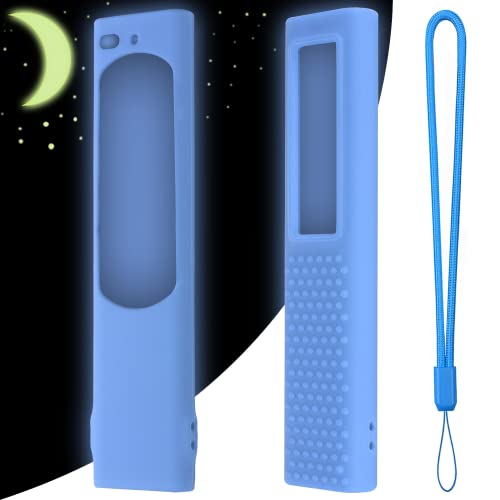 Image of Silicon Protective Case Cover Compatible with Samsung Smart TV Remote Control 2022 TM2280E QLED TV BN68-13897A (Remote Not Included) - Glow in Dark Blue